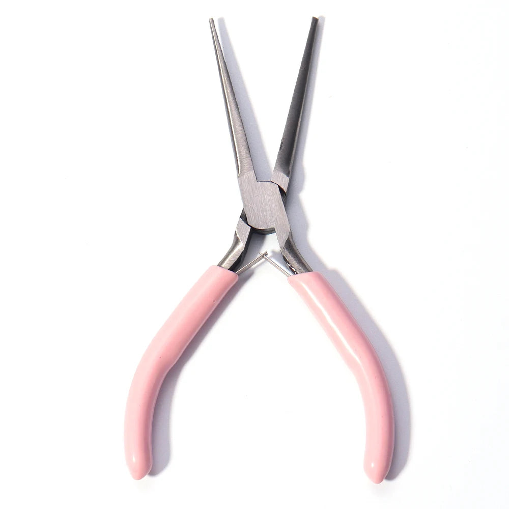Portable Pink Color Stainless Steel Pliers Tools Round Nose Cutting Wire Pliers For Crafts Beading DIY Jewelry Making Supplies