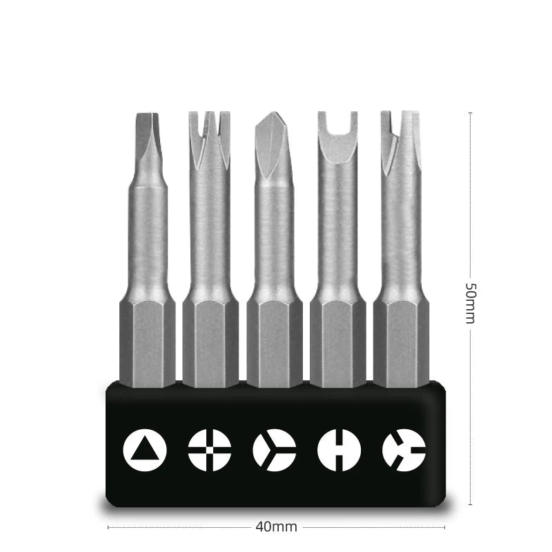 4-7Pcs Special-shaped Screwdriver Set 50mm U Shaped Y Type Triangle Inner Plum Type Cross Three Points Screwdriver Bit Tools