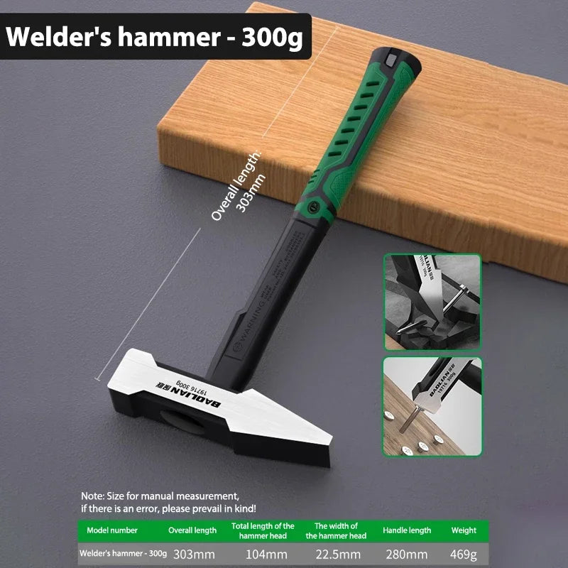 1Pc Flat Head Hammer High-carbon Steel Fitter Hammer 200G/300G/500G Plastic Coated Duckbill Hammer Hardware Tools Building Decor