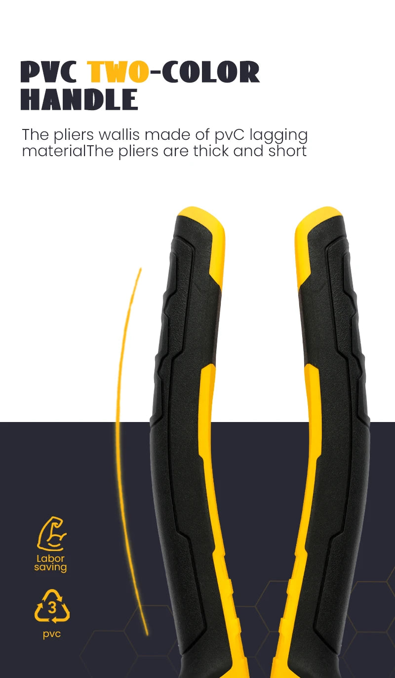 3 Types Of Pliers,Including 8-Inch Wire Pliers,6-Inch Pointed Nose Pliers, And Diagonal Pliers Suitable For Household Use