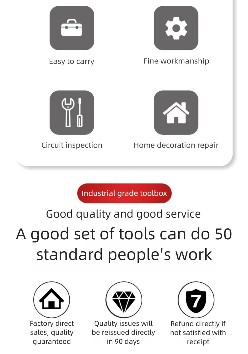 ZTEN New Multi-functional Hardware Toolbox Repair And Installation Hardware Tool Set With Safety Hammer Sheep Horn Hammer