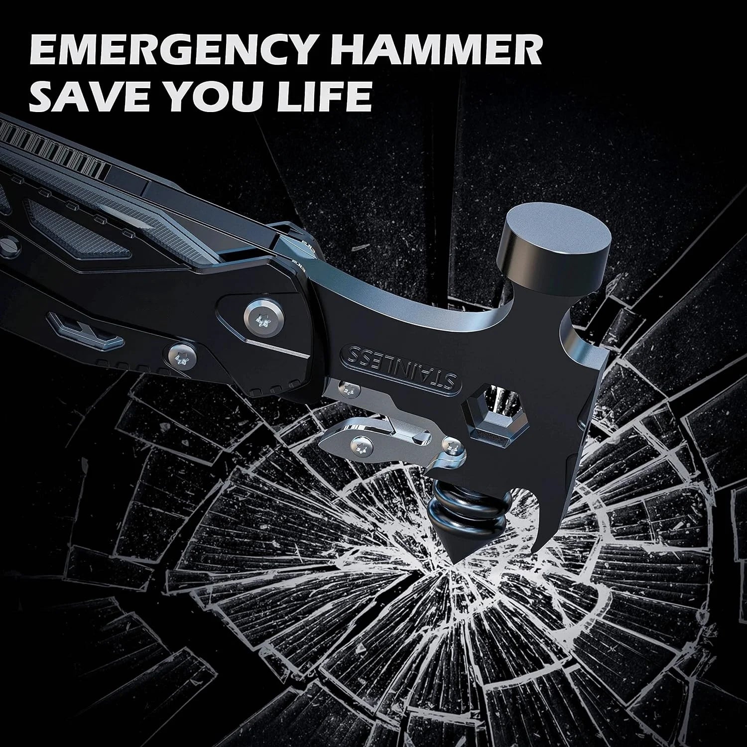 "Portable Multi-Functional Camping Emergency Hammer Tool - Compact, Durable Window Breaker for Outdoor Emergencies, Maintenance,