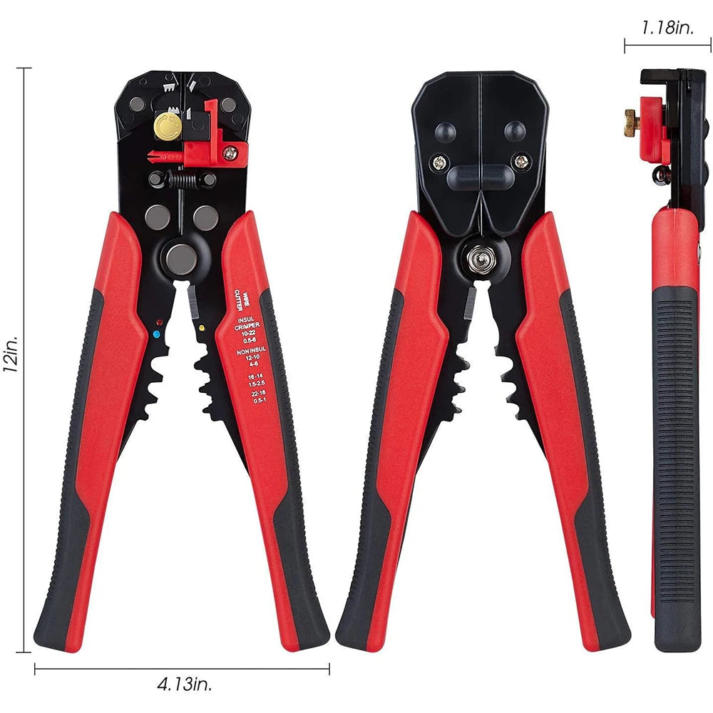 3 in 1 Self-Adjusting Wire Stripper Cutter,Crimping Tool Wire Pliers for Wire Stripping, Cutting,Crimping 10-24 AWG (0.2-6.0mm²