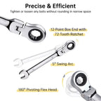 6mm 7mm 8mm 9mm 10mm 11mm 12mm 13mm 14mm 15mm 16mm 17mm 18mm 19mm Reversible Ratchet Wrench Ratcheting Socket Spanner Nut Tools