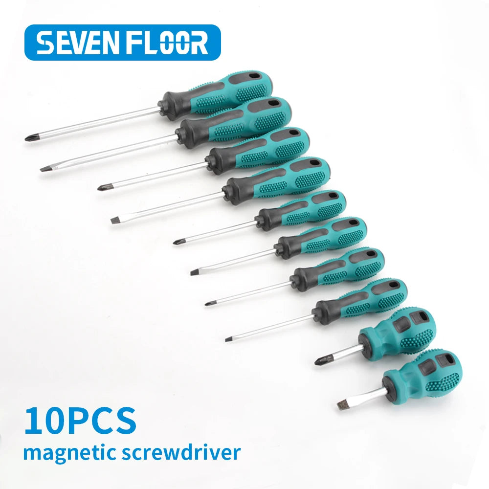 10Pcs Precision Screwdriver Set Hand Multi-tool Kit SL and PH Magnetic Bit Insulated Handle Screw Driver Repair Tools