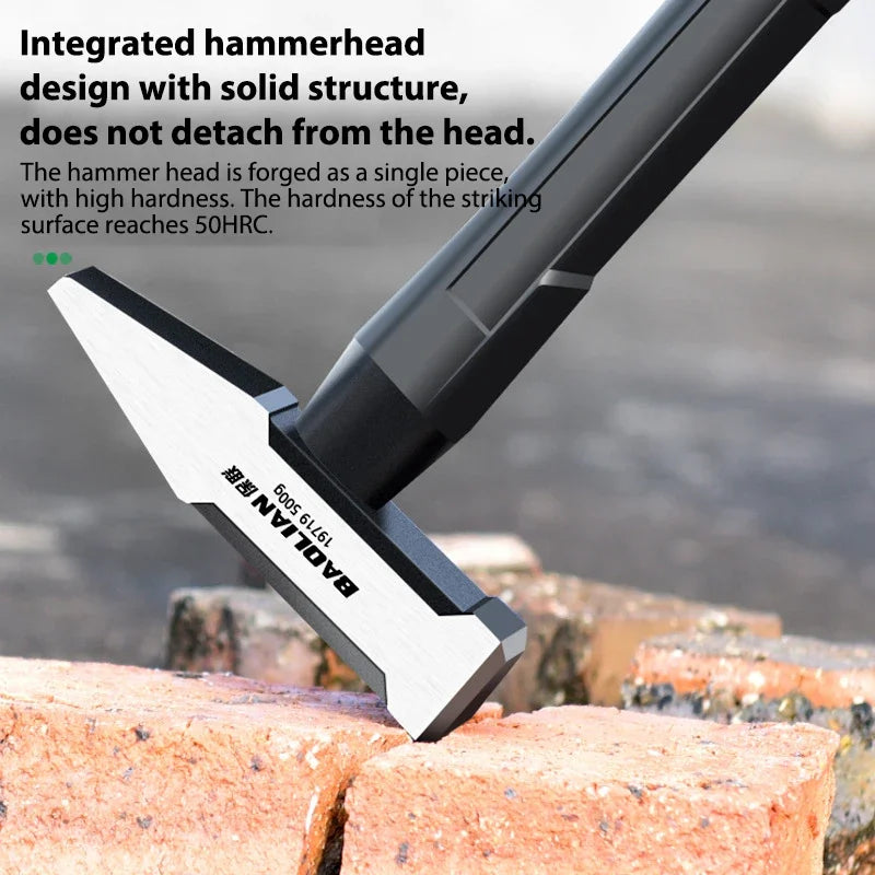 1Pc Flat Head Hammer High-carbon Steel Fitter Hammer 200G/300G/500G Plastic Coated Duckbill Hammer Hardware Tools Building Decor