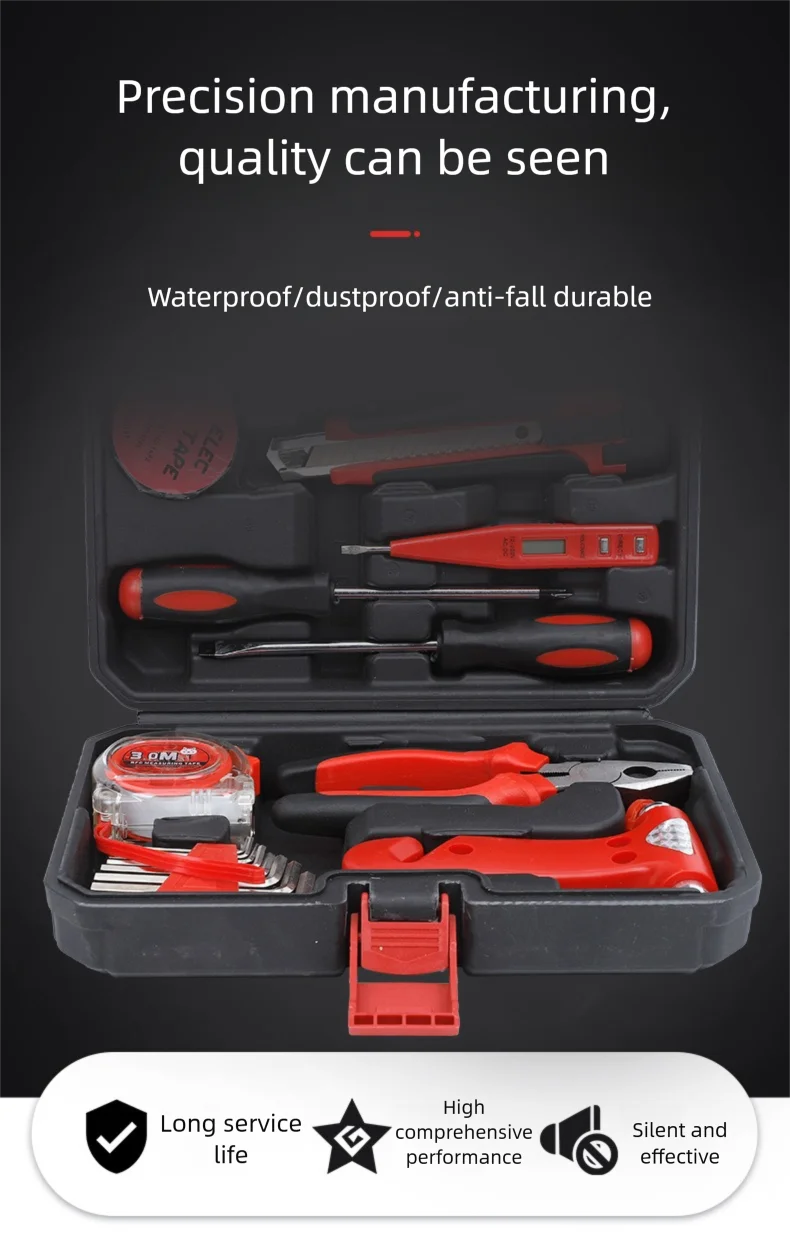 ZTEN New Multi-functional Hardware Toolbox Repair And Installation Hardware Tool Set With Safety Hammer Sheep Horn Hammer