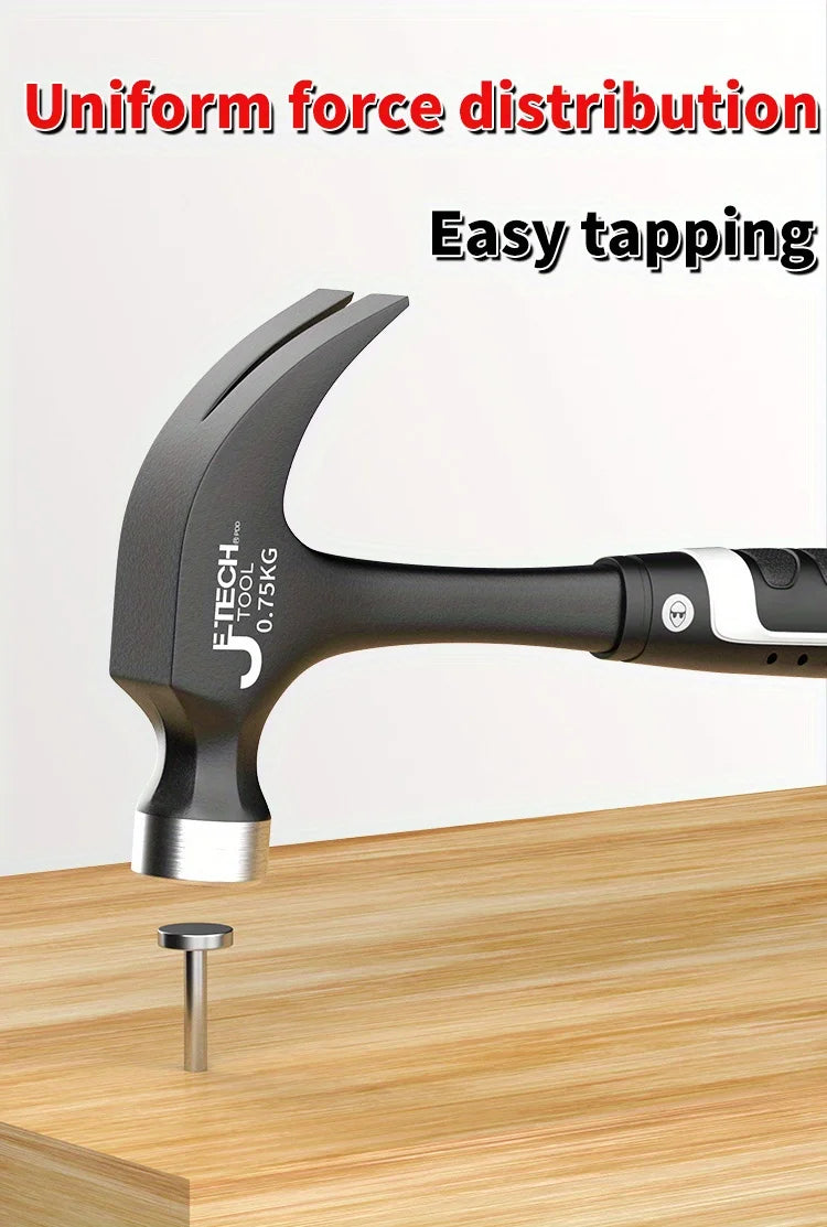 1pc Integrated Claw Hammer, Professional Woodworking Joinery Home Carpentry Hand Hammer, Nail Hammer, Non-Slip Multifunctional H