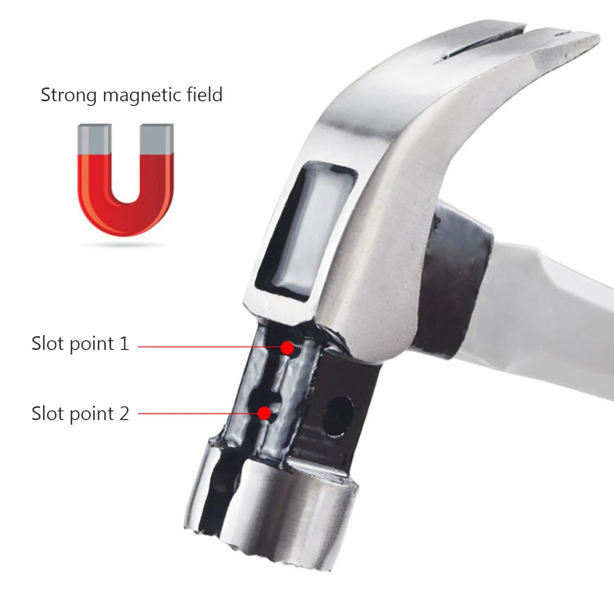 Multifunction Non-slip Shockproof Steel Hammer Hand Tool Magnetic Claw Hammer For Woodworking Automatic Nail Suction Hammer