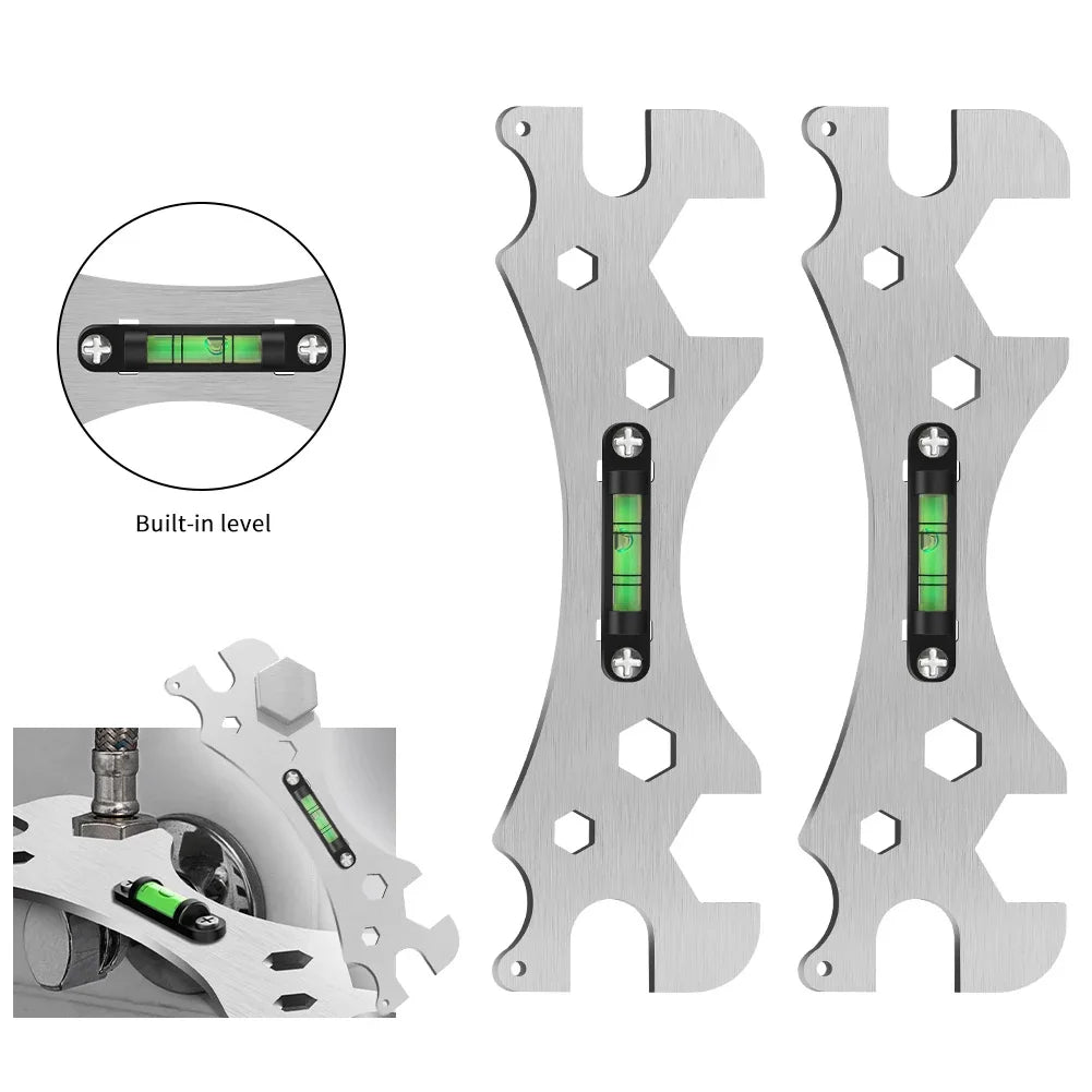 Multifunctional Stainless Steel Bathroom Wrench Tool Shower Installation Hexagonal Level Faucet  Angle Ruler Distance  Measuring