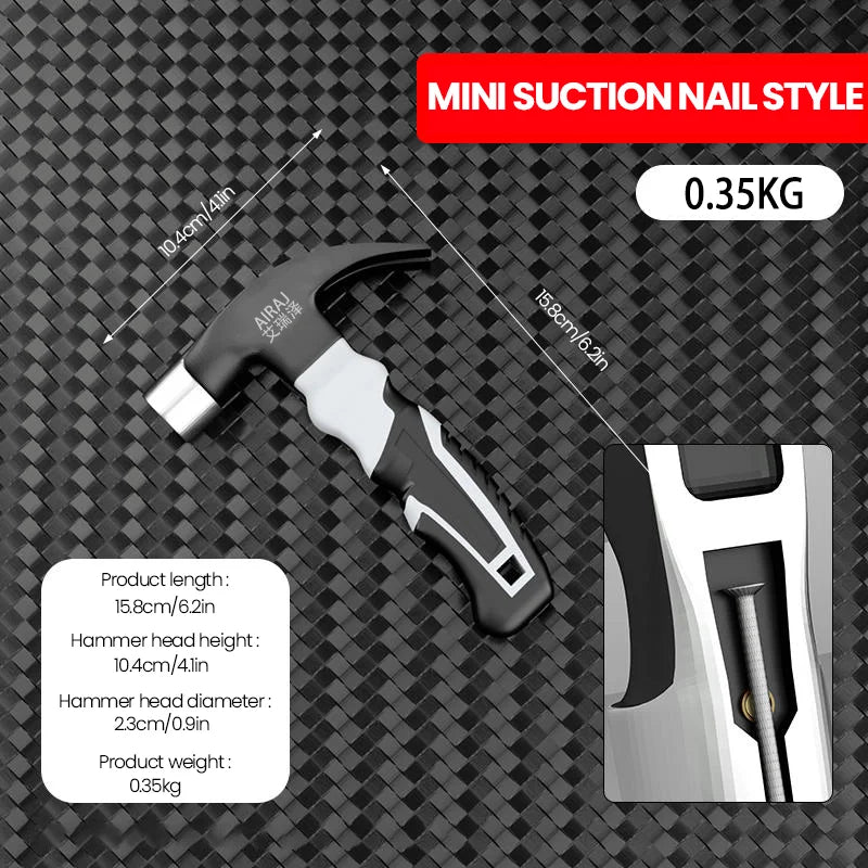 AIRAJ Short/Long Handle Claw Hammer Double Nail High Carbon Steel Household Durable Anti Slip Industrial Grade Hand Tool