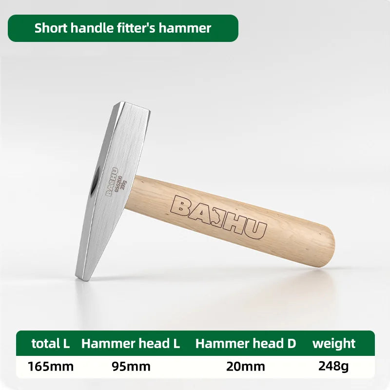 BAIHU Mini Hammer High Carbon Steel Hammer Solid Wood Short Handle Octagonal or Round Head Hammer Small Manual Hardware Tool