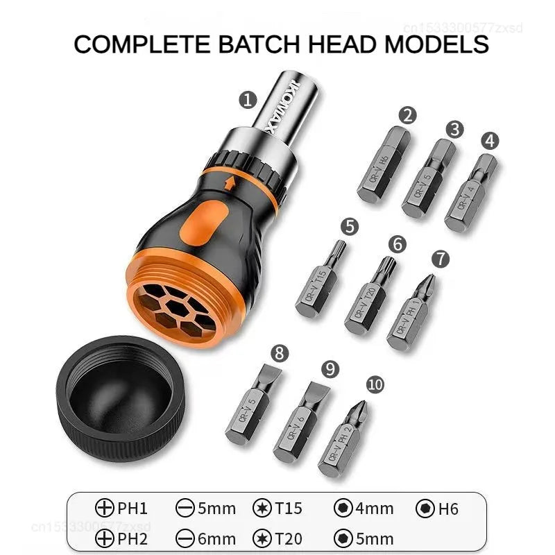 Xiaomi 9 In 1 Adjustable Ratcheting Screwdriver Set Magnetic Nut Driver Tools Multifunctional Electronic Repair Hand Screwdriver