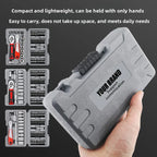13-48pcs Socket Set Wrench Auto Repair Tool Mixed Tool Set Hand Tool Kit with Plastic Toolbox Storage Case for Home Garage