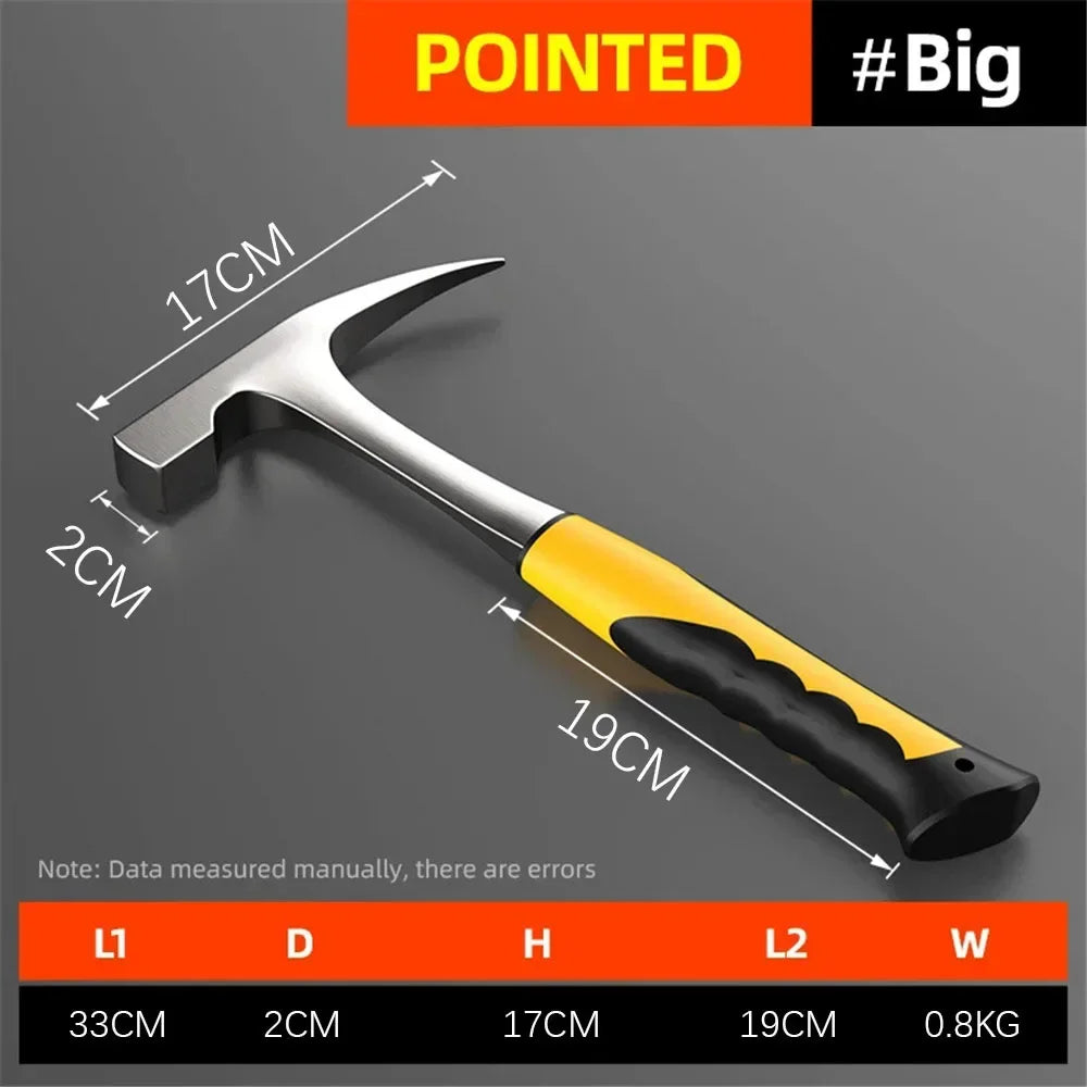 Professional Claw Hammer High Carbon Steel Geological  Hammer Integrated Forging Multifunctional Hardware Tool for Carpenter