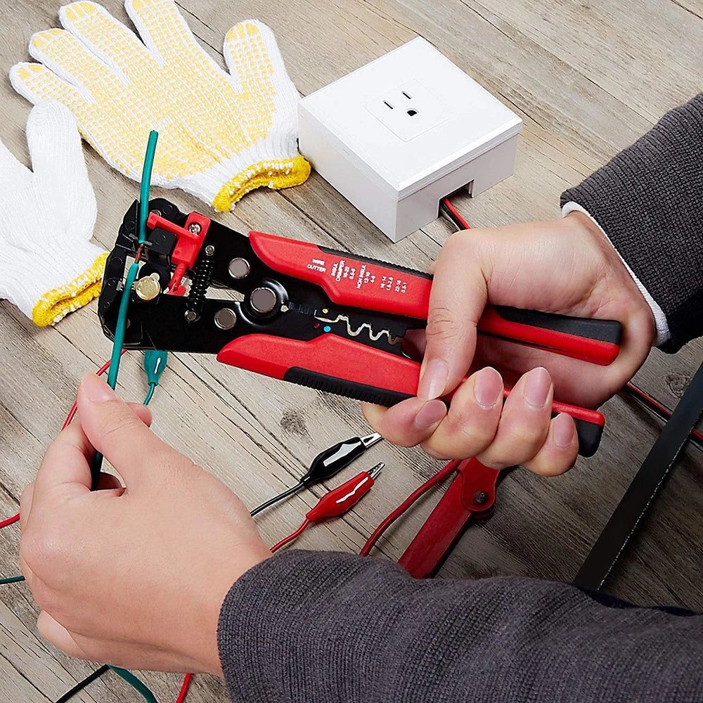 3 in 1 Self-Adjusting Wire Stripper Cutter,Crimping Tool Wire Pliers for Wire Stripping, Cutting,Crimping 10-24 AWG (0.2-6.0mm²