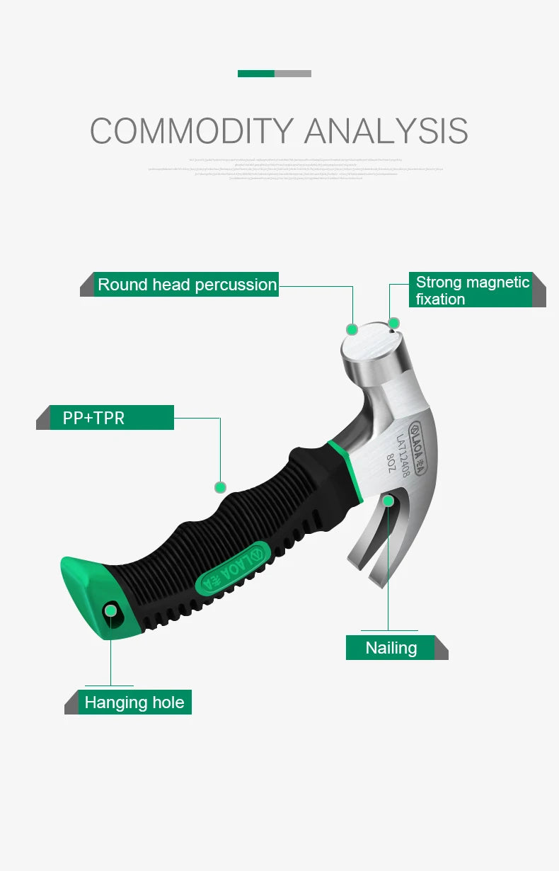 LAOA Mini Claw Hammer 8OZ Nail Hammer Tool Steel Woodworking Striking and Electronic Tools