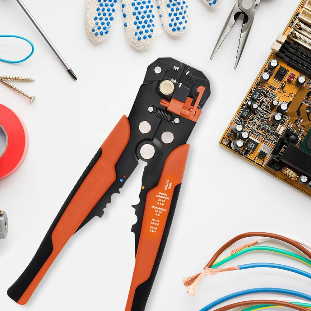 3 in 1 Self-Adjusting Wire Stripper Cutter,Crimping Tool Wire Pliers for Wire Stripping, Cutting,Crimping 10-24 AWG (0.2-6.0mm²