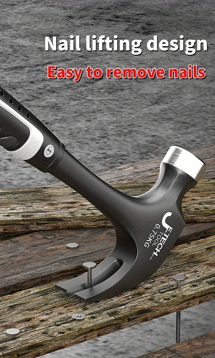 1pc Integrated Claw Hammer, Professional Woodworking Joinery Home Carpentry Hand Hammer, Nail Hammer, Non-Slip Multifunctional H