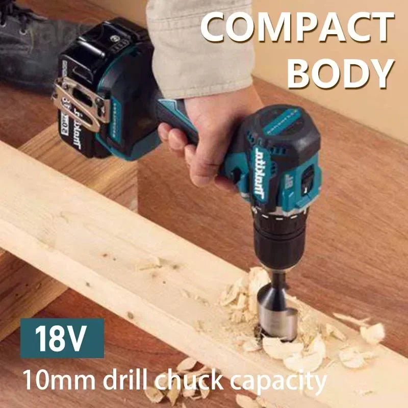 Makita 18V Battery DDF487 10MM Screwdriver Brushless Electric Drill Impact Drill Of Decoration Team Power Tools For Makita