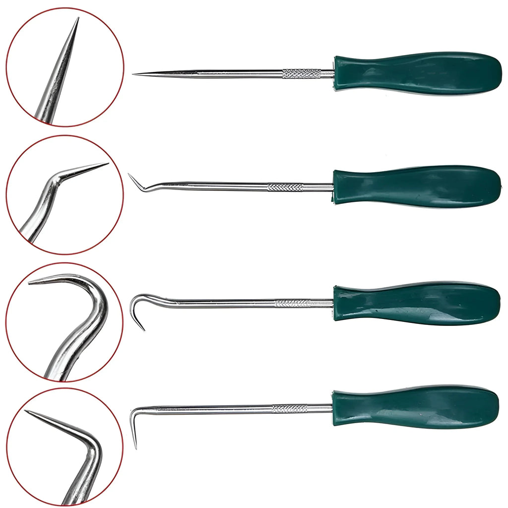 4Pcs 135mm Oil Seal Screwdrivers Set Car Auto Vehicle Pick Hooks for Garages General-Plumbers Mechanics Workshop Tools