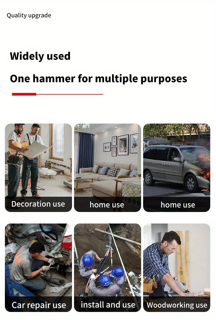 1pc Integrated Claw Hammer, Professional Woodworking Joinery Home Carpentry Hand Hammer, Nail Hammer, Non-Slip Multifunctional H