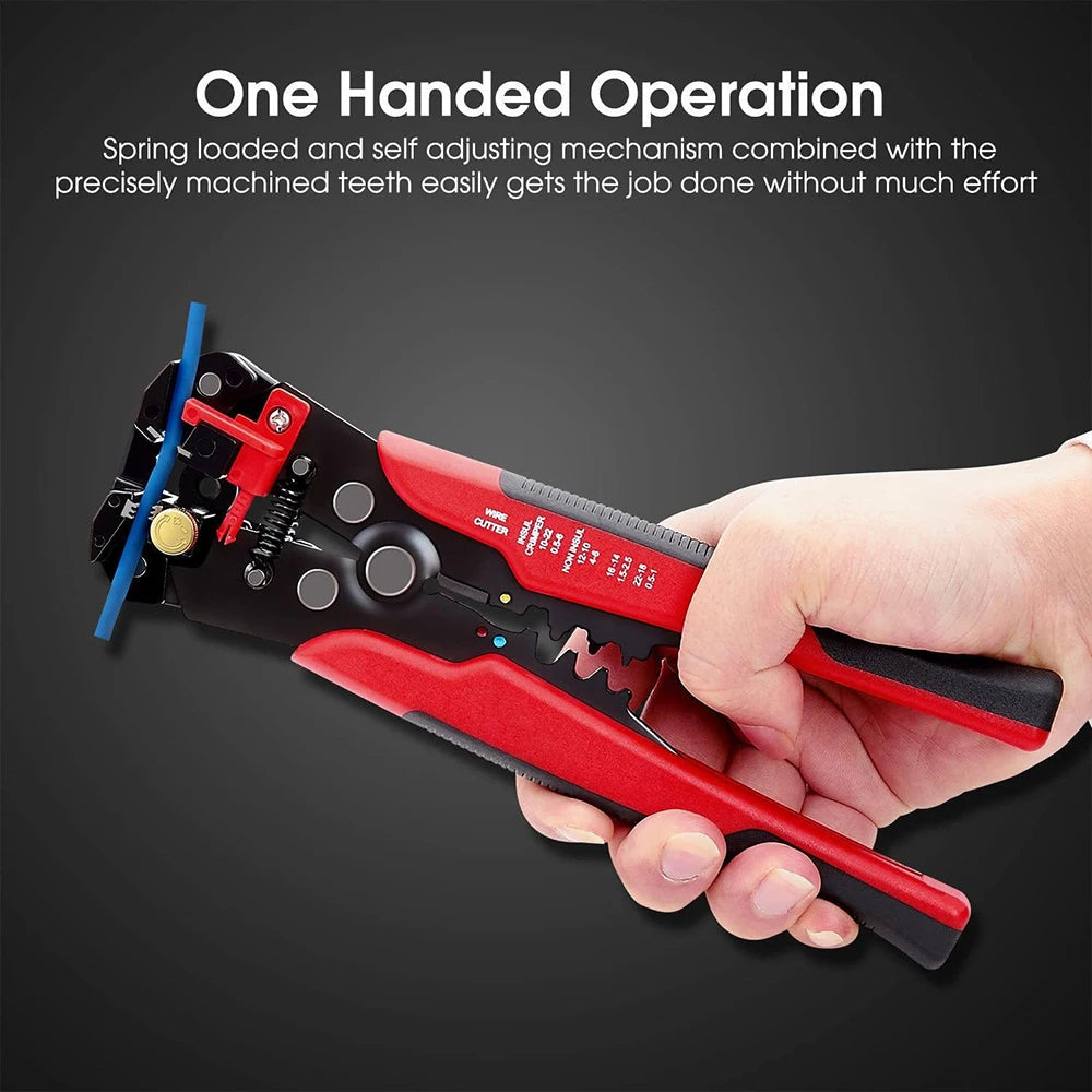 3 in 1 Self-Adjusting Wire Stripper Cutter,Crimping Tool Wire Pliers for Wire Stripping, Cutting,Crimping 10-24 AWG (0.2-6.0mm²
