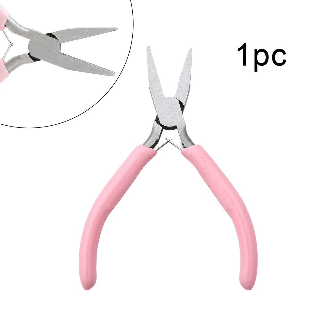 1/5/10pcs Pink Color Handle Anti-slip Splicing and Fixing Jewelry Pliers Tools & Repair Kit, for DIY Jewelery Making