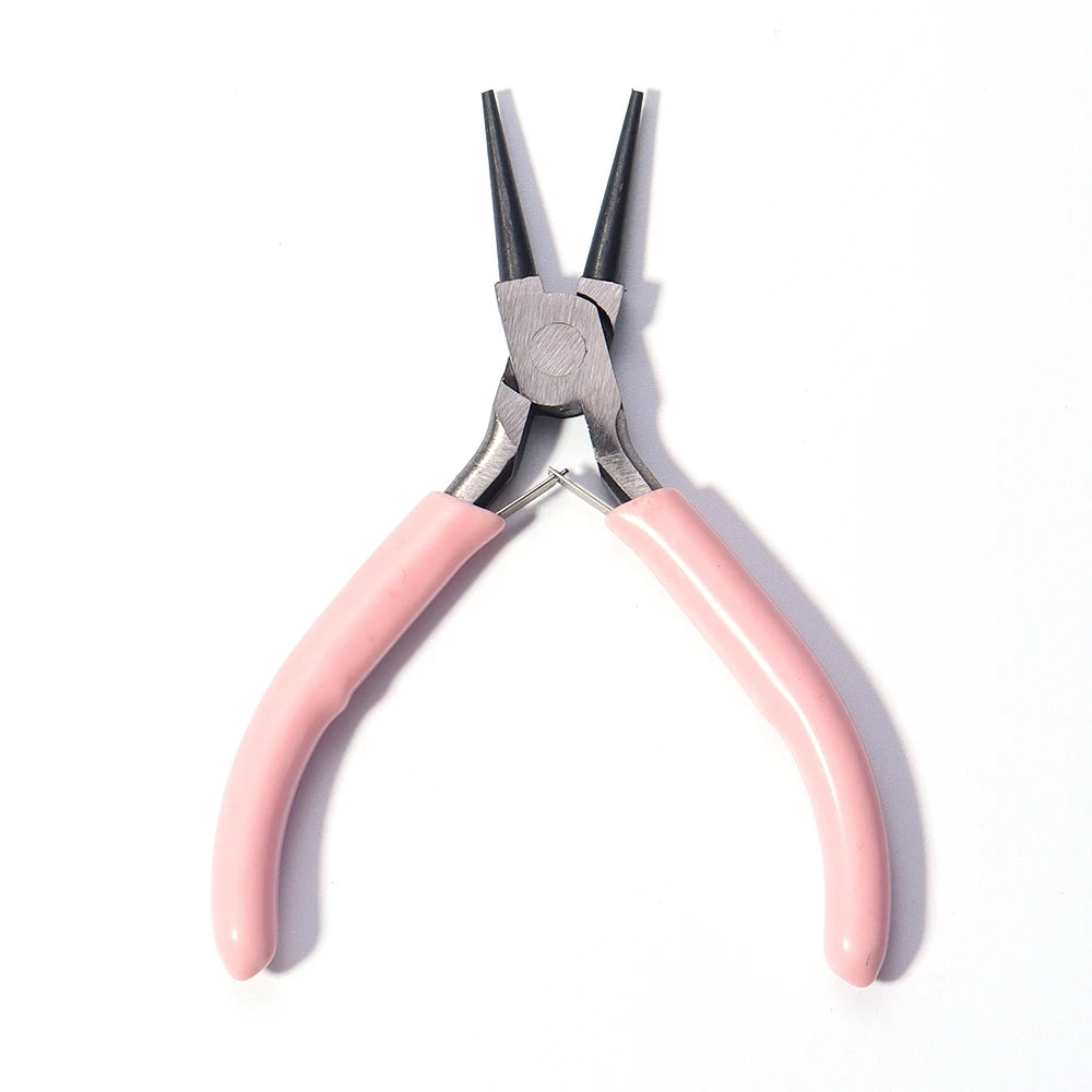 Portable Pink Color Stainless Steel Pliers Tools Round Nose Cutting Wire Pliers For Crafts Beading DIY Jewelry Making Supplies