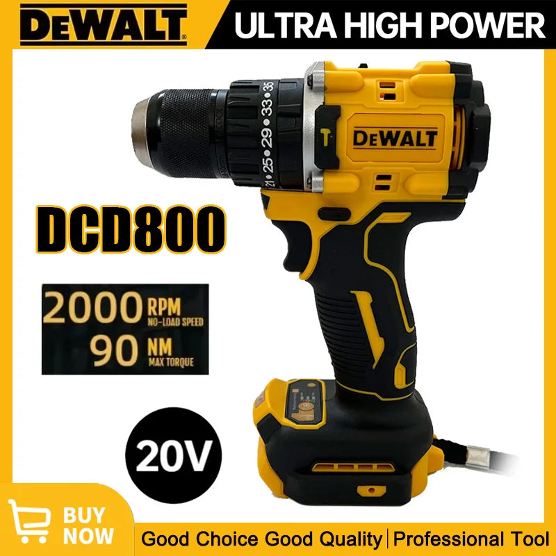 Dewalt DCD800 2000RPM Cordless Impact Drill 1/2 Inch Brushless Electric Screwdriver Lithium Electric Tool For Dewalt 20V Battery