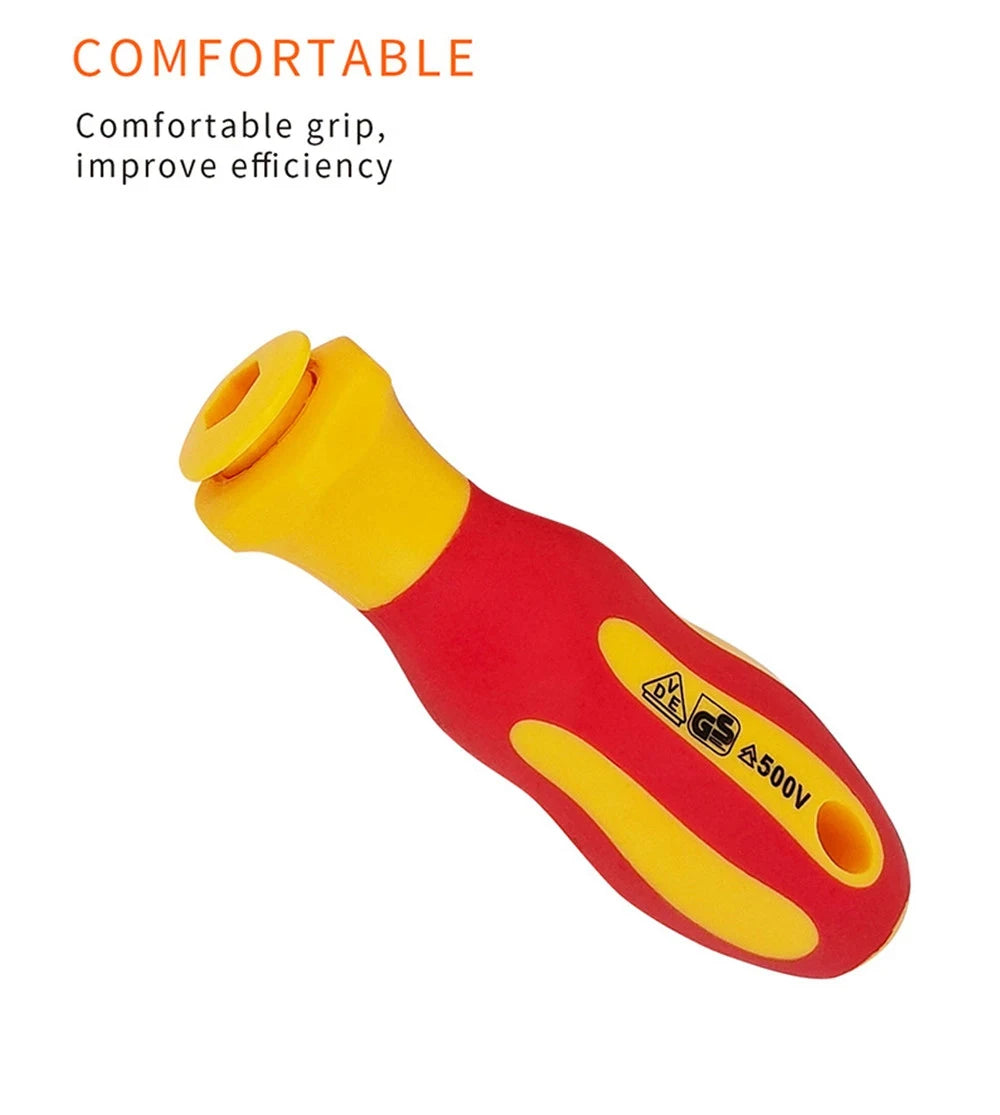 10Pcs Interchangeable Blade VDE Insulated Screwdriver Set with Case Magnetic 500V Home and Professional Use Electricians Tools