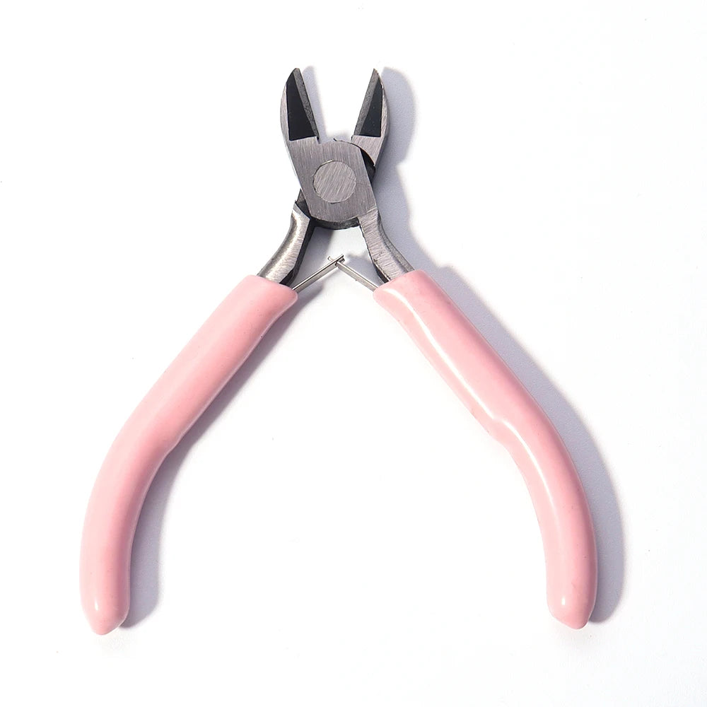 Portable Pink Color Stainless Steel Pliers Tools Round Nose Cutting Wire Pliers For Crafts Beading DIY Jewelry Making Supplies