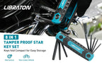 LIBRATON 8 in 1 Folding Allen Wrench Set Metric Allen Key Set Tool Or Folding Tamper Proof Torx Key Set Portable Star Wrench Kit