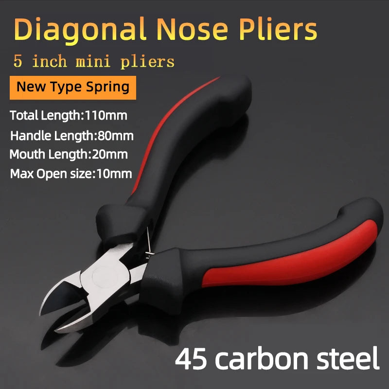 Mini Pliers Diagonal Pliers Wire Round Mouth Bent Long Needle Nose Cutter Handcraft Beading For DIY Small Jewelry Pliers Tools