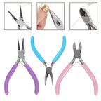 3Pcs Jewelry Pliers Set Includes Needle Nose Pliers, Round Nose Pliers, Wire Cutters for Jewelry Beading Repair Making Supplies