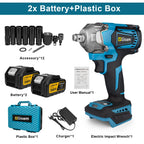 Gisam 1200N.M Torque Brushless Electric Impact Wrench 1/2 inch Cordless Wrench Screwdriver Power Tool For Makita 18V Battery Pin