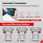 ONEVAN 13MM 650N.M Brushless Electric Impact Drill 20+3 Torque Electric Hammer Drill Power Tool For Makita 18V Battery Pin