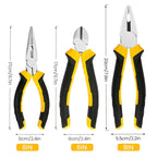 3 Types Of Pliers,Including 8-Inch Wire Pliers,6-Inch Pointed Nose Pliers, And Diagonal Pliers Suitable For Household Use