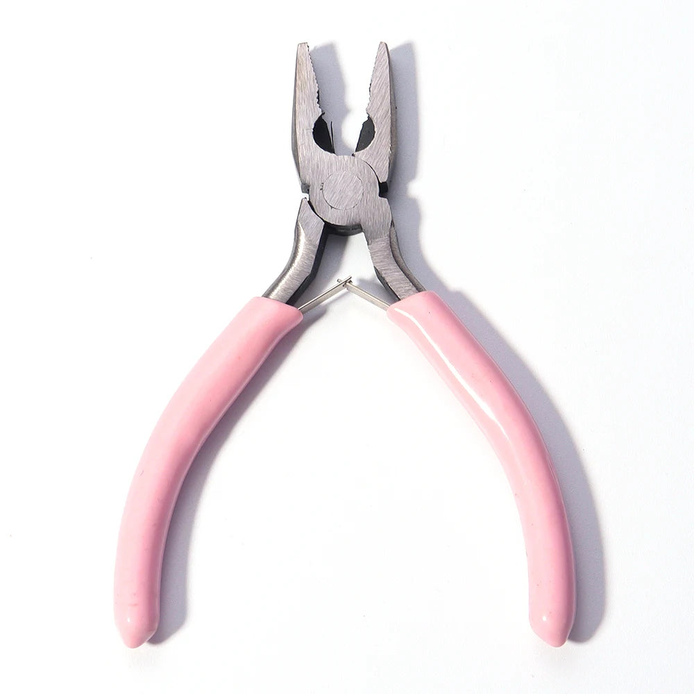Portable Pink Color Stainless Steel Pliers Tools Round Nose Cutting Wire Pliers For Crafts Beading DIY Jewelry Making Supplies