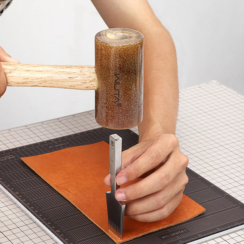 WUTA 100% Rawhide-head Mallet Leather Craft Hammer Stamping Jewelry Leather Worker Craft Tool Good Buffering Capacity 48mm 42mm