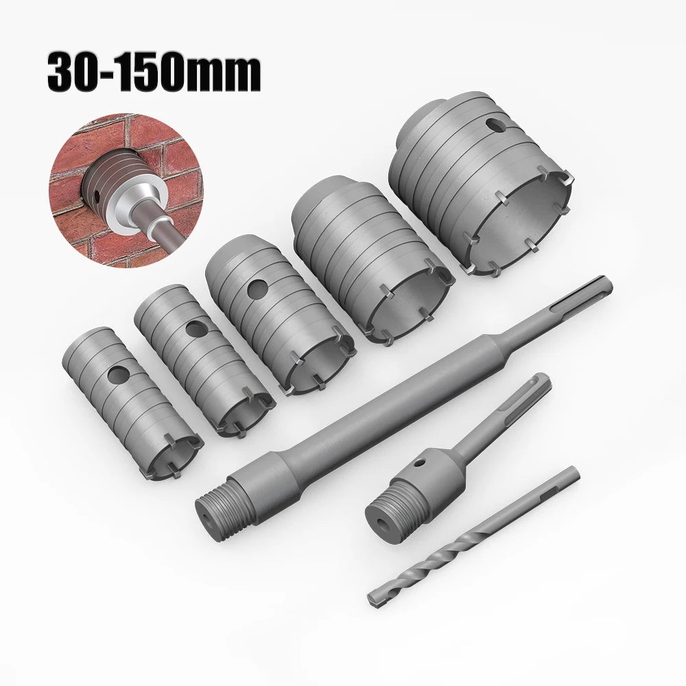 1Pc 30-150mm SDS-Plus Concrete Wall Hole Saw Hammer Drill Bit  with Circular Shaft Cutting Tool Masonry Cement Block