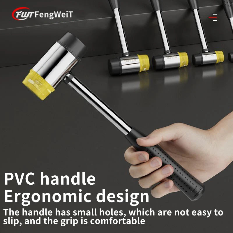 Rubber Mallet, Dual Head Soft Hammer, Insulated Detachable Handle for DIY & Home Tools,20/25/30/35/40mm