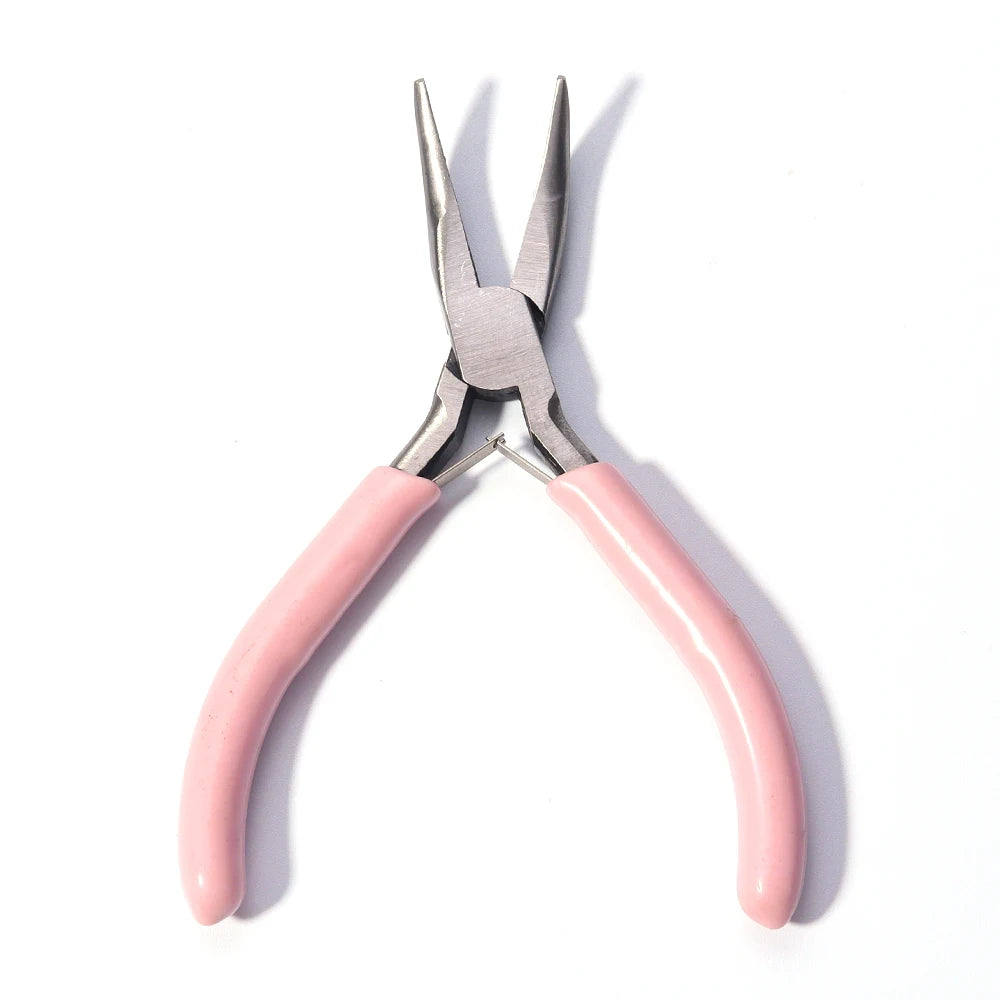 Portable Pink Color Stainless Steel Pliers Tools Round Nose Cutting Wire Pliers For Crafts Beading DIY Jewelry Making Supplies