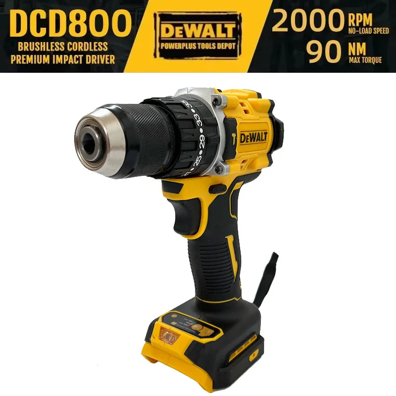 Dewalt DCD800 2000RPM Cordless Impact Drill 1/2 Inch Brushless Electric Screwdriver Lithium Electric Tool For Dewalt 20V Battery
