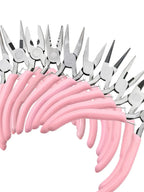 1/5/10pcs Pink Color Handle Anti-slip Splicing and Fixing Jewelry Pliers Tools & Repair Kit, for DIY Jewelery Making