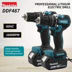 🔋🔋Original Makita DDF487 Cordless Driver Drill Brushless Electric Impact Screwdriver Rechargeable Power Tool 18V With battery