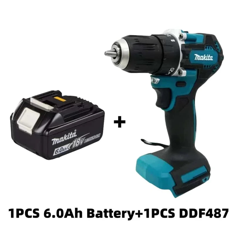 🔋🔋Original Makita DDF487 Cordless Driver Drill Brushless Electric Impact Screwdriver Rechargeable Power Tool 18V With battery