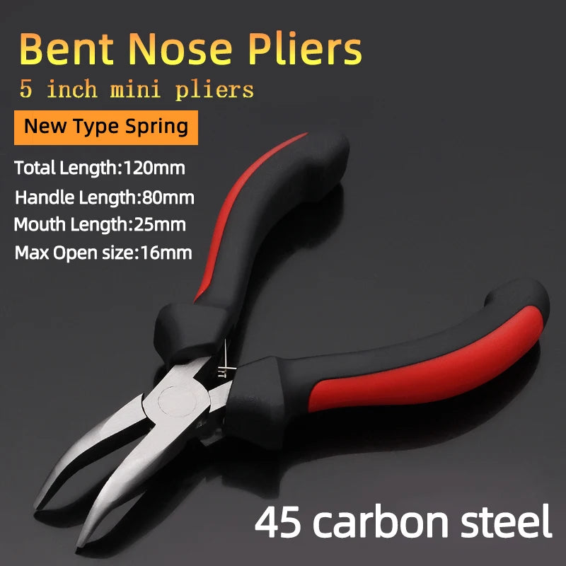 Mini Pliers Diagonal Pliers Wire Round Mouth Bent Long Needle Nose Cutter Handcraft Beading For DIY Small Jewelry Pliers Tools