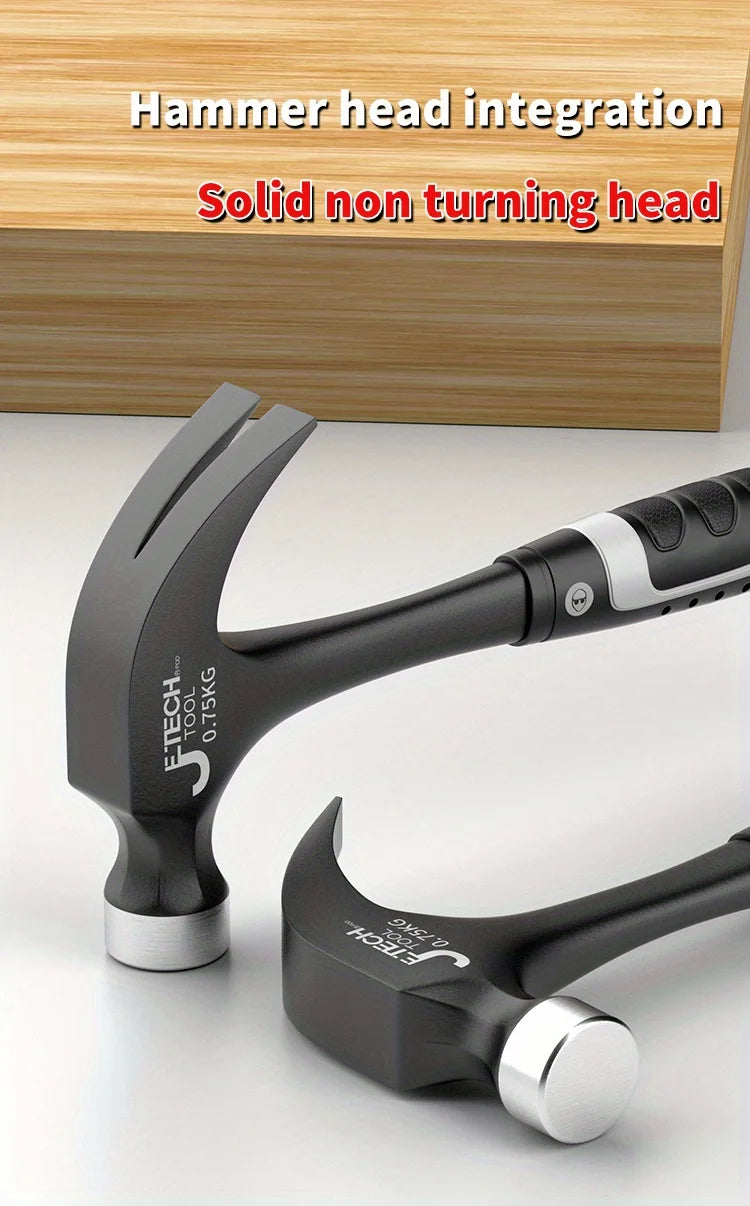 1pc Integrated Claw Hammer, Professional Woodworking Joinery Home Carpentry Hand Hammer, Nail Hammer, Non-Slip Multifunctional H