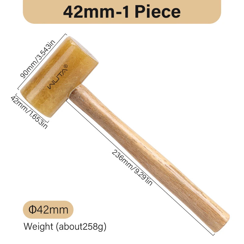 WUTA 100% Rawhide-head Mallet Leather Craft Hammer Stamping Jewelry Leather Worker Craft Tool Good Buffering Capacity 48mm 42mm